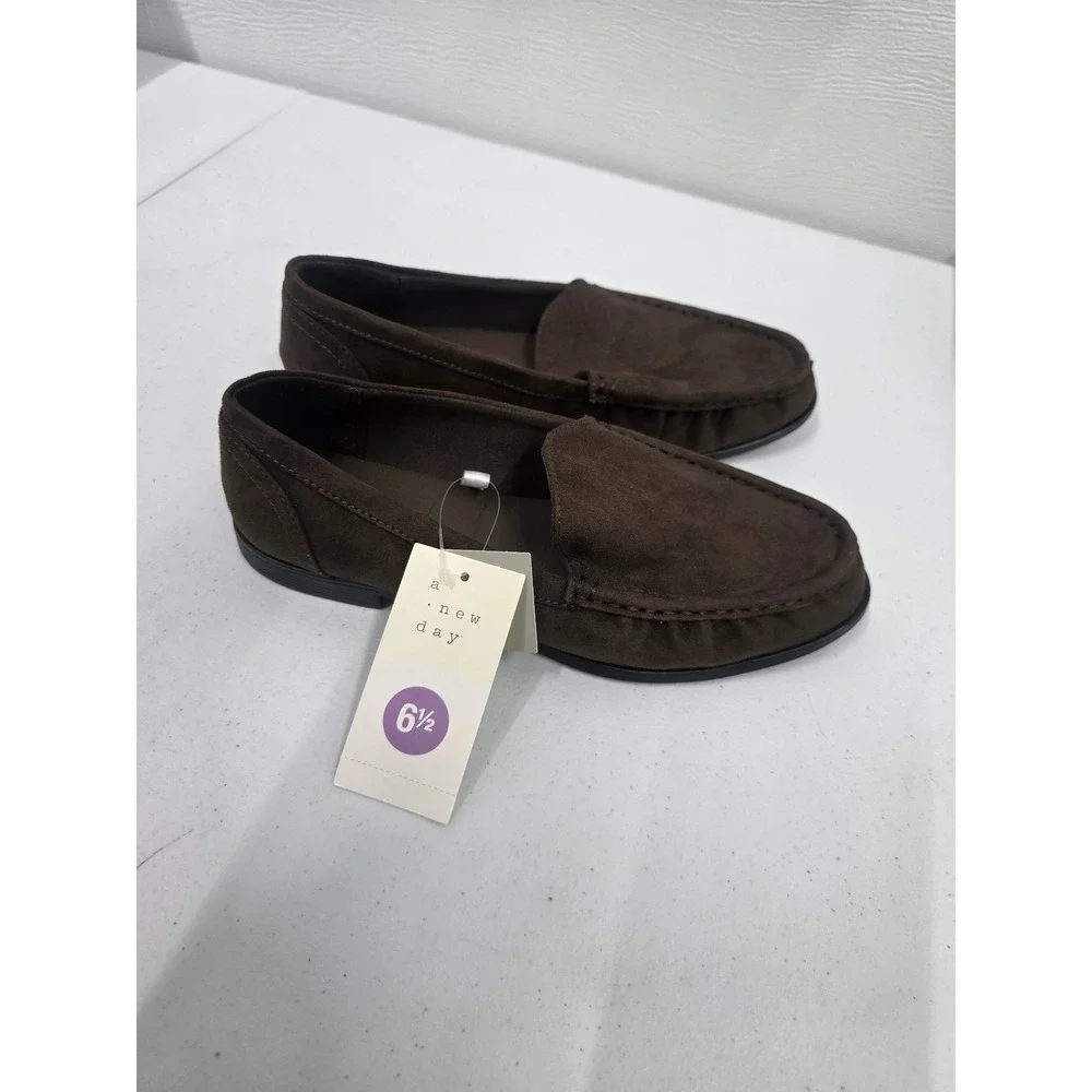 A New Day James Brown Suede Memory Foam Loafers Womens 6.5 Slip On Shoes